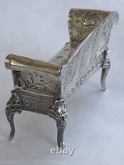 Nice Old Little Banquette Miniature Master's Mailing Poupee Solid Silver