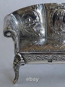 Nice Old Little Banquette Miniature Master's Mailing Poupee Solid Silver