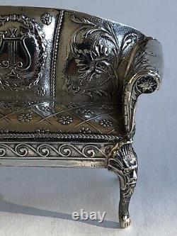 Nice Old Little Banquette Miniature Master's Mailing Poupee Solid Silver