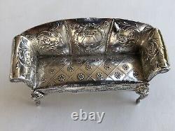 Nice Old Little Banquette Miniature Master's Mailing Poupee Solid Silver