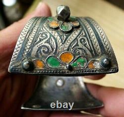 Niellé Silver Bracelet Former Email Moroccan Ancient Moroccan Berber Silver Bangle