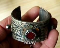 Niellé Silver Bracelet Former Email Moroccan Ancient Moroccan Berber Silver Bangle