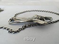 OLD NOUVEAU ART BRONZE SILVERPLATED & SOLID SILVER CHATELAINE 1900 style Mucha