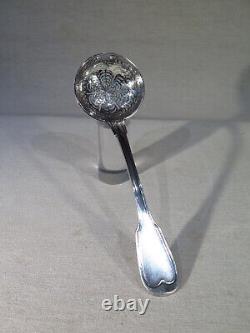 OLD PRETTY STERLING SILVER SUGAR SIFTER SPOON, NET MODEL XIXth