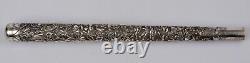 OLD SILVER CANE HANDLE SOLID SILVER-CHINESE UMBRELLA-ASIA-EARLY 20TH CENTURY
