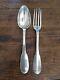 Old Silver Cutlery Spoon + Fork Solid Silver Vieillard Hallmarks