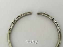 OLD SOLID SILVER DRAGON CHINESE EXPORT BANGLE BRACELET XIX Century