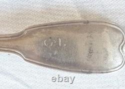 OLD SOLID SILVER FORK FARMERS GENERAL MONOGRAM GL 18th Century