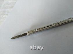 OLD SOLID SILVER MECHANICAL PENCIL & NINETEENTH CENTURY MULTI-FUNCTION PENHOLDER