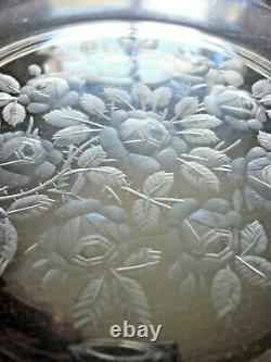 Old Appearance Plate Cristal Grave Silver Massif, Xixeme, Roses, Roses