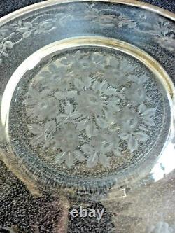 Old Appearance Plate Cristal Grave Silver Massif, Xixeme, Roses, Roses