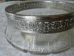 Old Baccarat Crystal Cup/table Center And Solid Silver