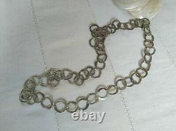 Old Big Silver Necklace Massive Design Years 50 60 Sterling Silver Necklace