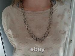Old Big Silver Necklace Massive Design Years 50 60 Sterling Silver Necklace