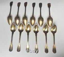 Old Box 12 Spoons Vermeil And Sterling Silver Silver Silver Minerve XIX