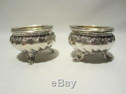 Old Box 6 Salerons Salers Sterling Silver And Crystal Salt Cellar Silver