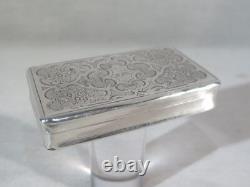 Old Box Rectangular Pills Silver Massif Vermeil Cisele Napoleon III