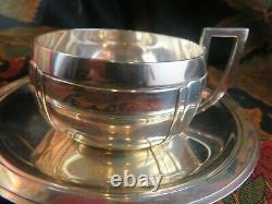 Old Breakfast Cup And Under Cup Solid Silver Poincons Minerve Epoch 1930