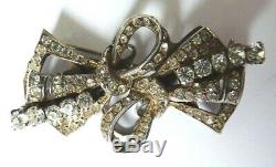 Old Brooch Silver Massive And Rhinestone Brooch Clip She Makes Processing