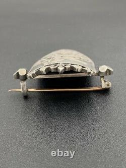 Old Brooch Solid Silver Jeanne Darc Antique Solid Silver Brooch