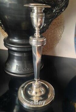 Old Candlestick Silver Massif Belgium Xixéme Restoration Decor 448g