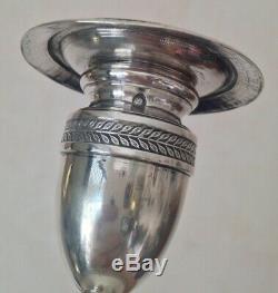 Old Candlestick Silver Massif Belgium Xixéme Restoration Decor 448g