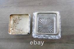 Old Candy Box In Crystal Baccarat Solid Silver Minerve Art Nouveau