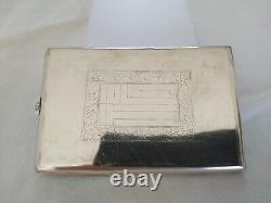 Old Case A Cigarette Silver Massive Entirely Sculpted Indochina Siam