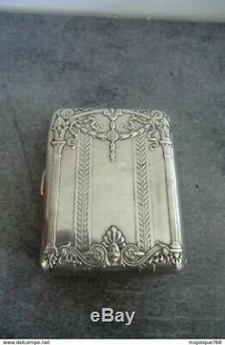 Old Cigarette Case In Silver And Vermeil Late Nineteenth