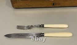 Old Covered Coffret Knife And Fork To Dessert George Howson Silver