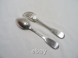 Old Covered Cuillere Silver Fork Massif Oury Jean Francois 1819 1838