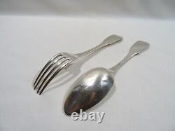 Old Covered Cuillere Silver Fork Massif Oury Jean Francois 1819 1838