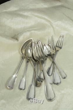 Old Cutlery Set In Sterling Silver Minerva Model Filet 500g