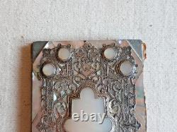 Old Dance Card Mother-of-Pearl Solid Silver 19th Century Napoleon III