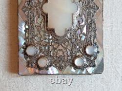 Old Dance Card Mother-of-Pearl Solid Silver 19th Century Napoleon III