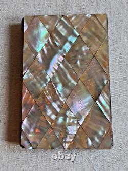 Old Dance Card Mother-of-Pearl Solid Silver 19th Century Napoleon III