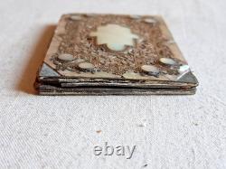 Old Dance Card Mother-of-Pearl Solid Silver 19th Century Napoleon III