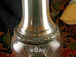 Old Decanter Carafe Mounted Massive Silver Punch Neck Brace Era Nineteenth St Empire