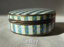Old Enameled Box Epoque Xixe Sterling Silver Emaux Louis XVI Style 1800