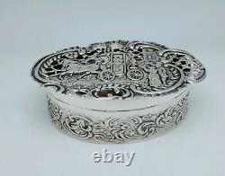 Old English Pillow Box Silver Massive Decorated Body House Silver