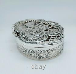 Old English Pillow Box Silver Massive Decorated Body House Silver