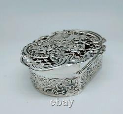Old English Pillow Box Silver Massive Decorated Body House Silver