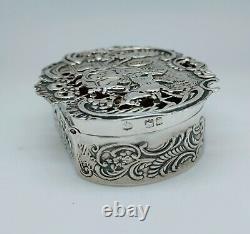 Old English Pillow Box Silver Massive Decorated Body House Silver