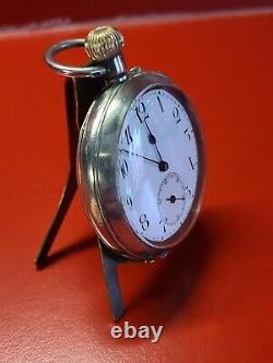 Old English solid silver pocket watch Works Lion hallmarks