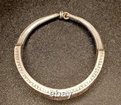 Old Ethnic Wide Bracelet in Solid Silver
