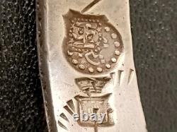 Old Ethnic Wide Bracelet in Solid Silver