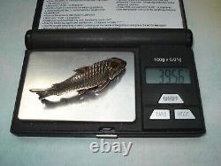 Old Fish In Silver Massif Poinçon Minerve 39.56g