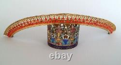 Old French Wedding Tiara Silver Gilded Coral Ancient Coral Diadem Vermeil