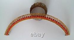 Old French Wedding Tiara Silver Gilded Coral Ancient Coral Diadem Vermeil