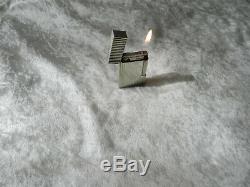 Old Gas Lighter Plated Silver Dupont Paris + Box / Works